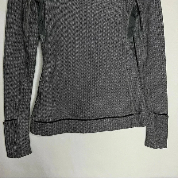 Lululemon Think Fast Long Sleeve Heathered Herringbone Heathered Black Size 4 - Picture 6 of 12